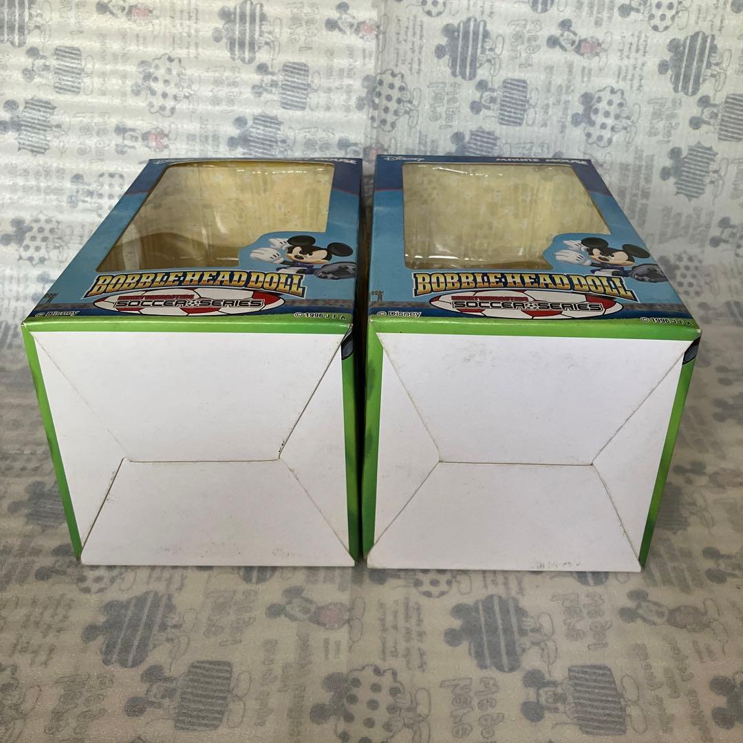 ディズニー　ミッキー&ミニー　ボブルヘッドドール　JFAサッカー