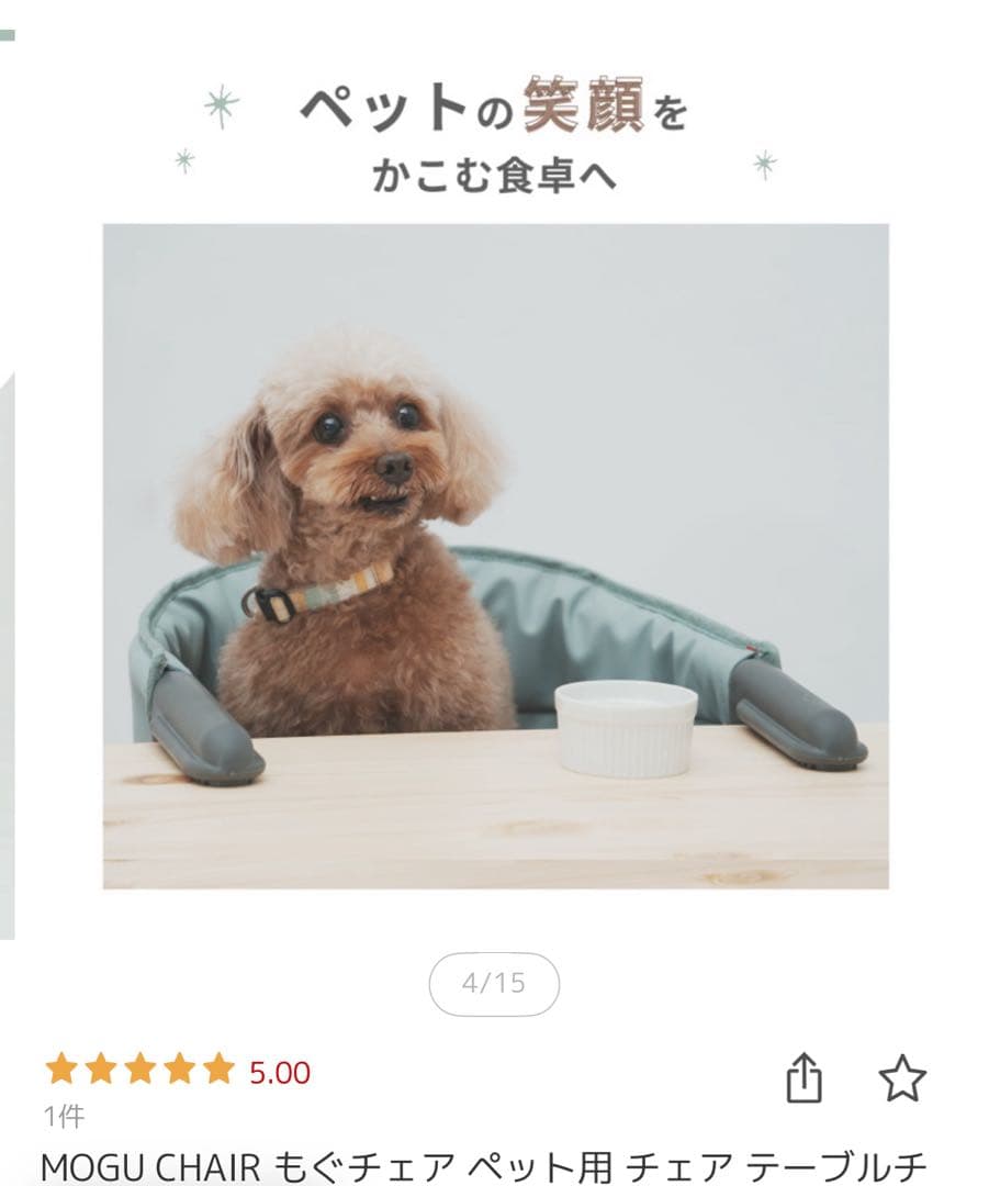 Wanyany MOGU CHAIR ペット用テーブルチェア　モグチェア　ミント