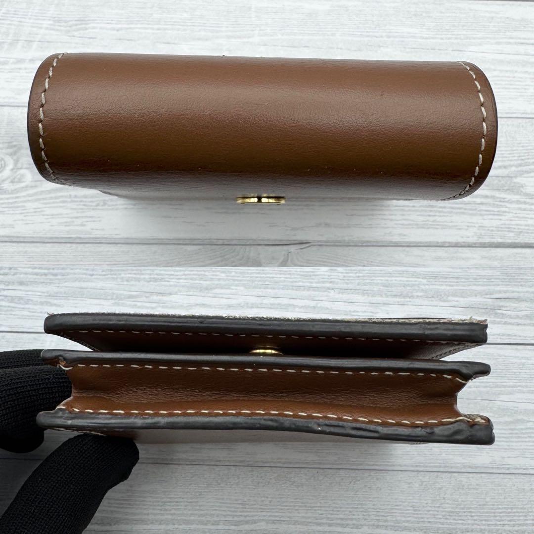 【美品】Burberry 二つ折り財布 ノバチェック　レザー ブラウン