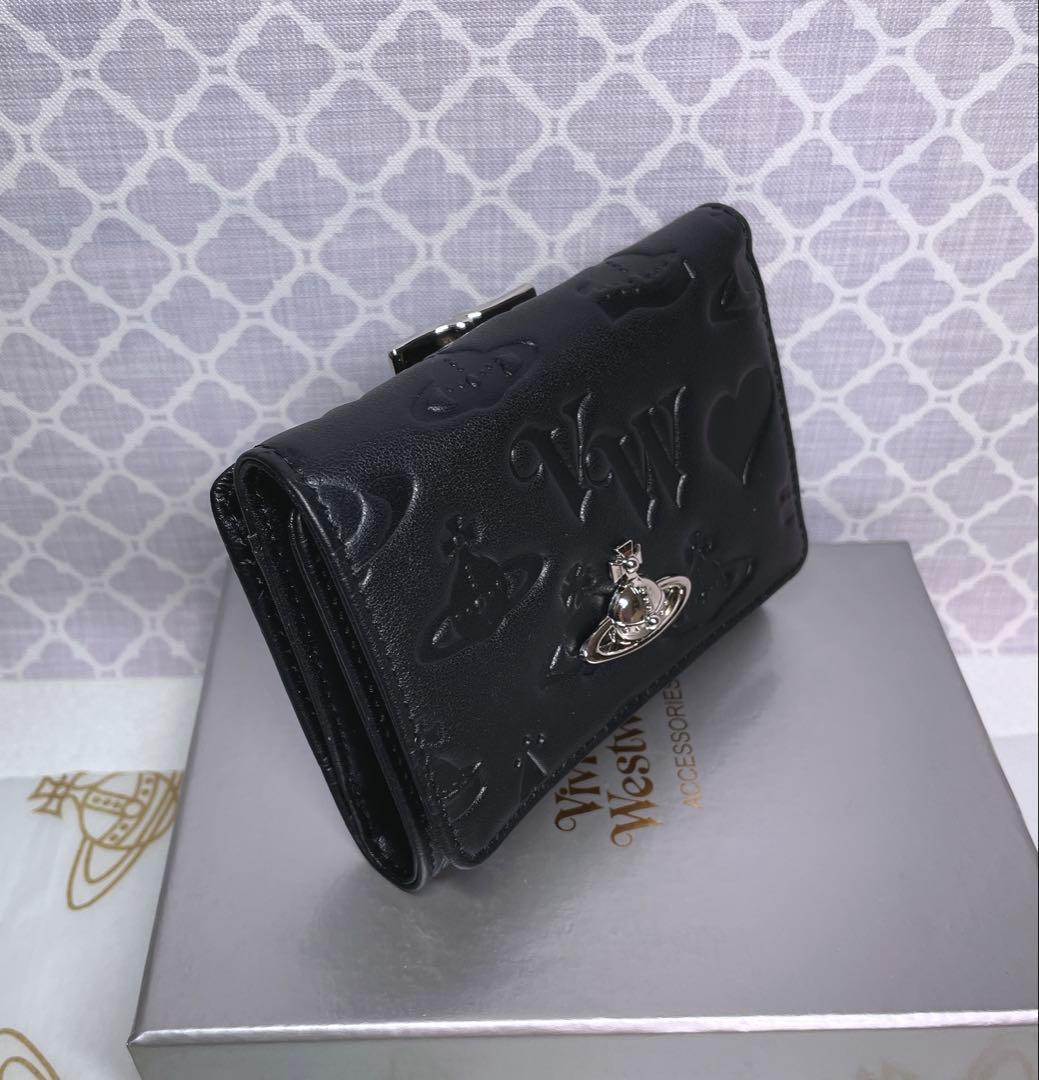 【☆内柄も素敵☆】Vivienne Westwood 三折財布 黒マット