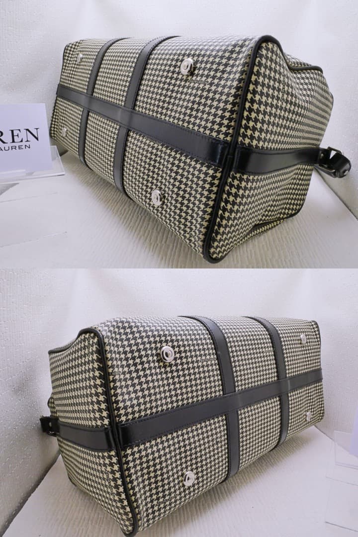 ★美品　RALPH LAUREN ラルフローレン　千鳥柄ボストンバッグ　ショルダ