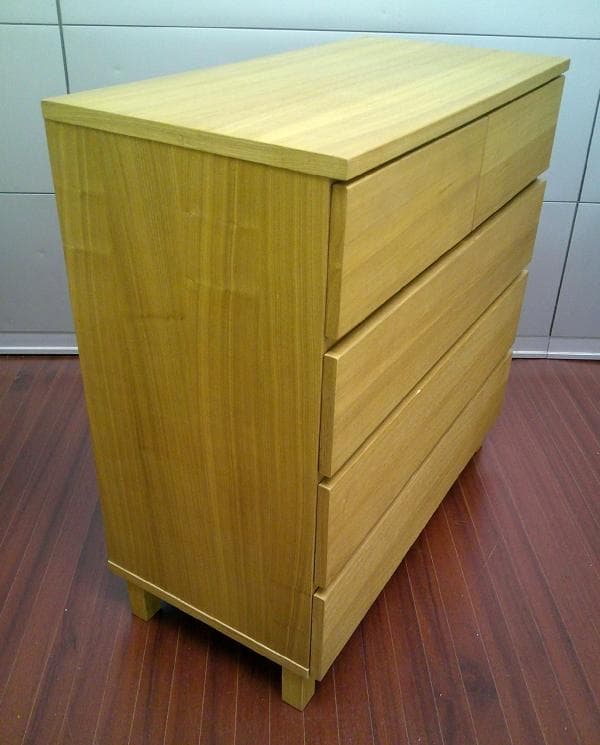 無印良品 タモ材 チェスト 4段 ワイド