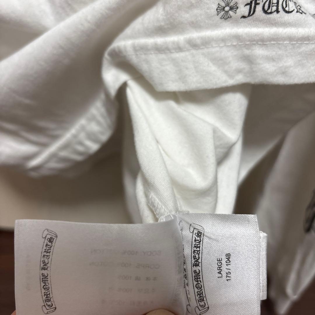 クロムハーツ バック スクロールラベルロゴ 長袖 Tシャツ ホワイト サイズL