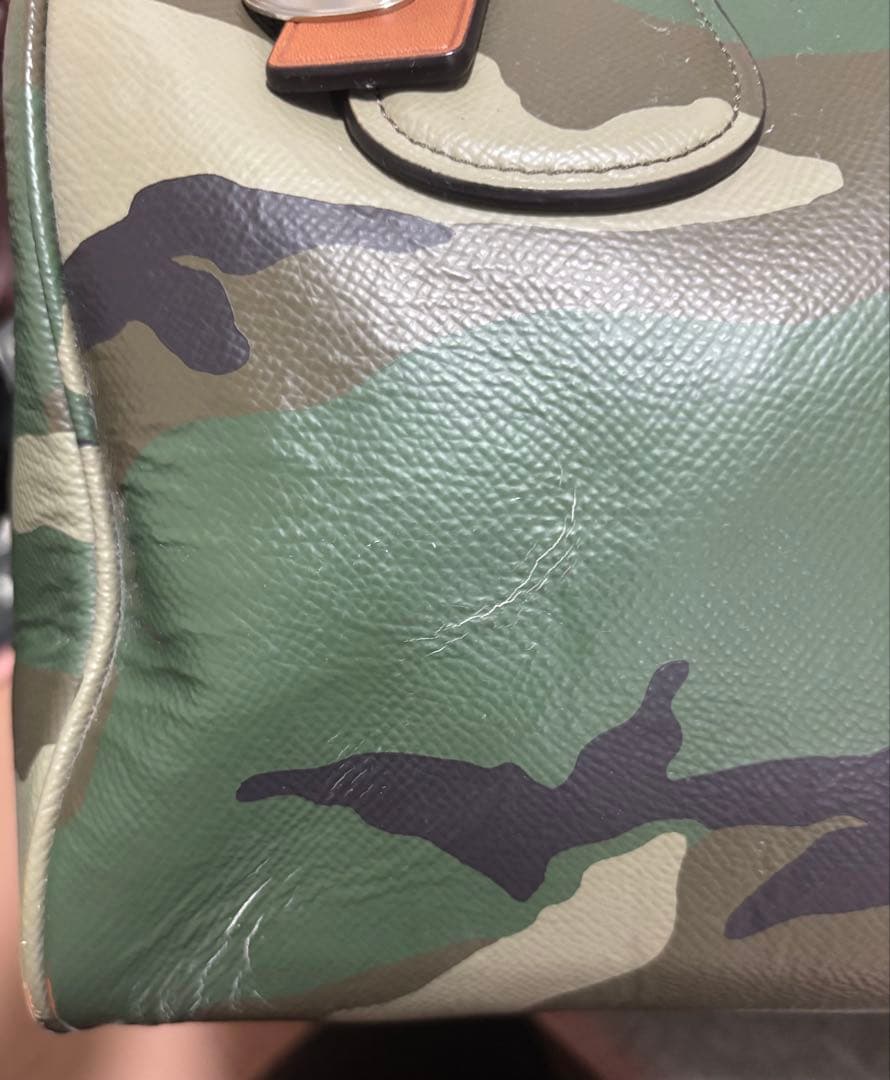 COACHコーチ サリーサッチェル カモフラージュ 2WAYバッグ 迷彩 レザー