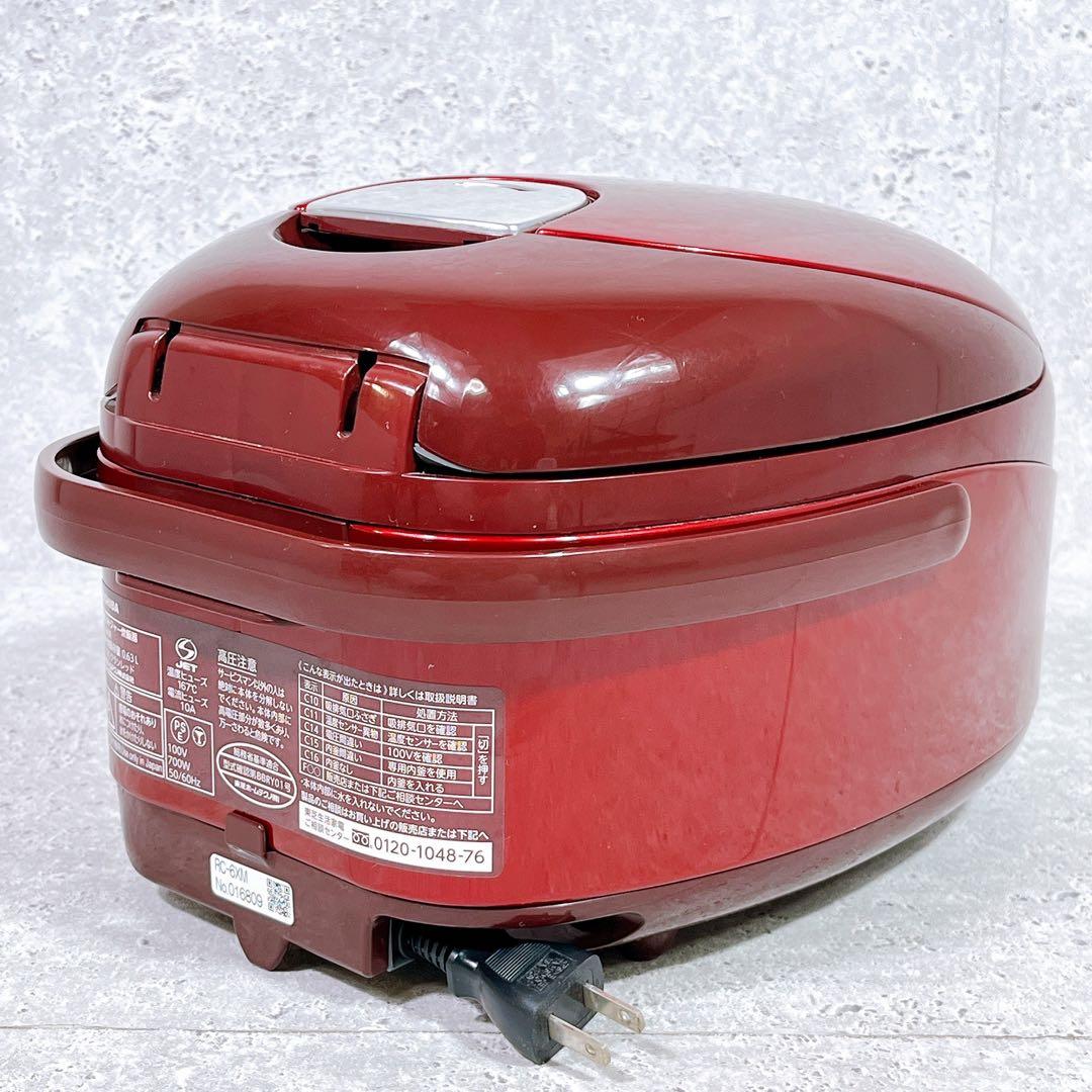美品 TOSHIBA RC-6XM IH炊飯器 3.5合炊き レッド