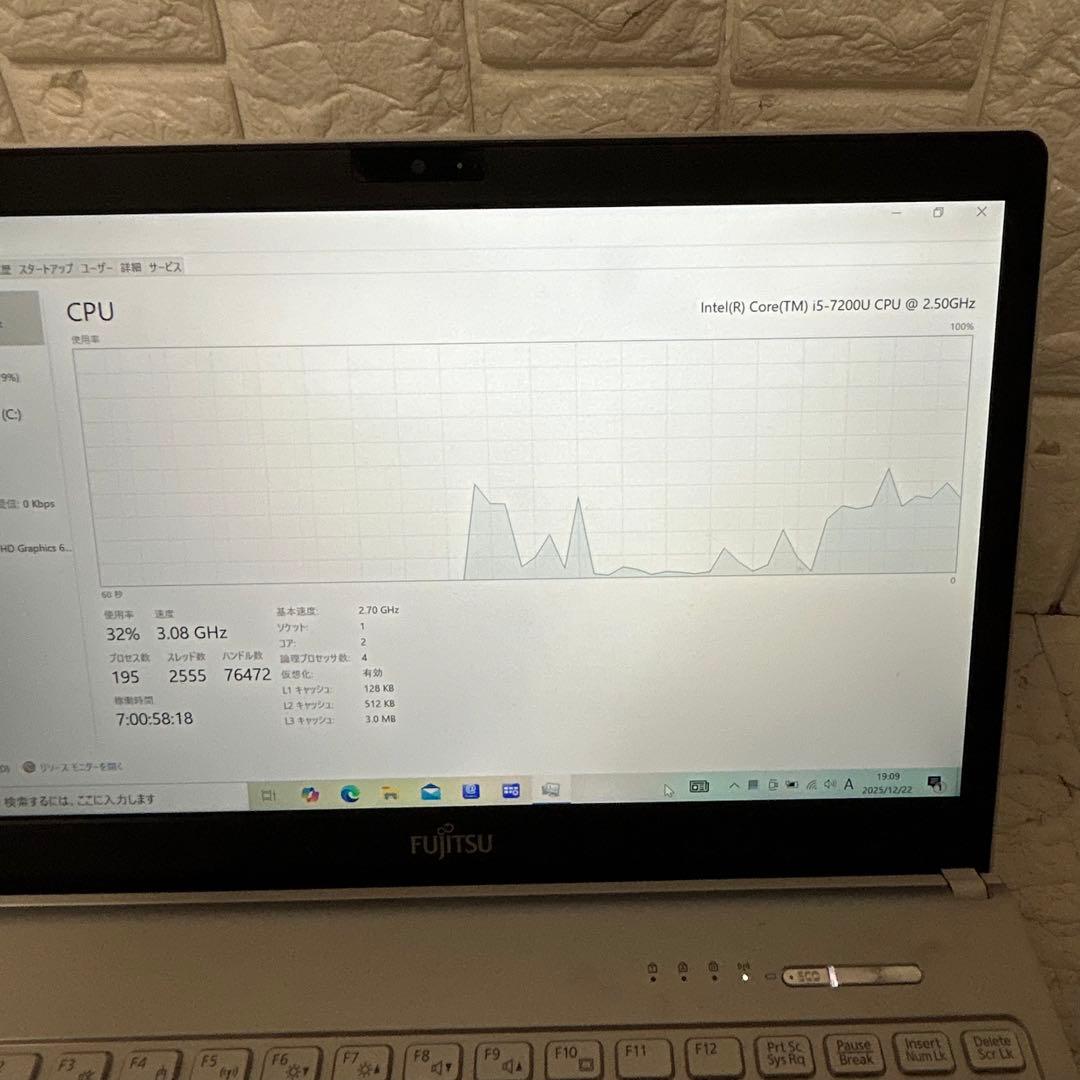 Windowsノート本体 FUJITSU LIFEBOOK SH75/B1