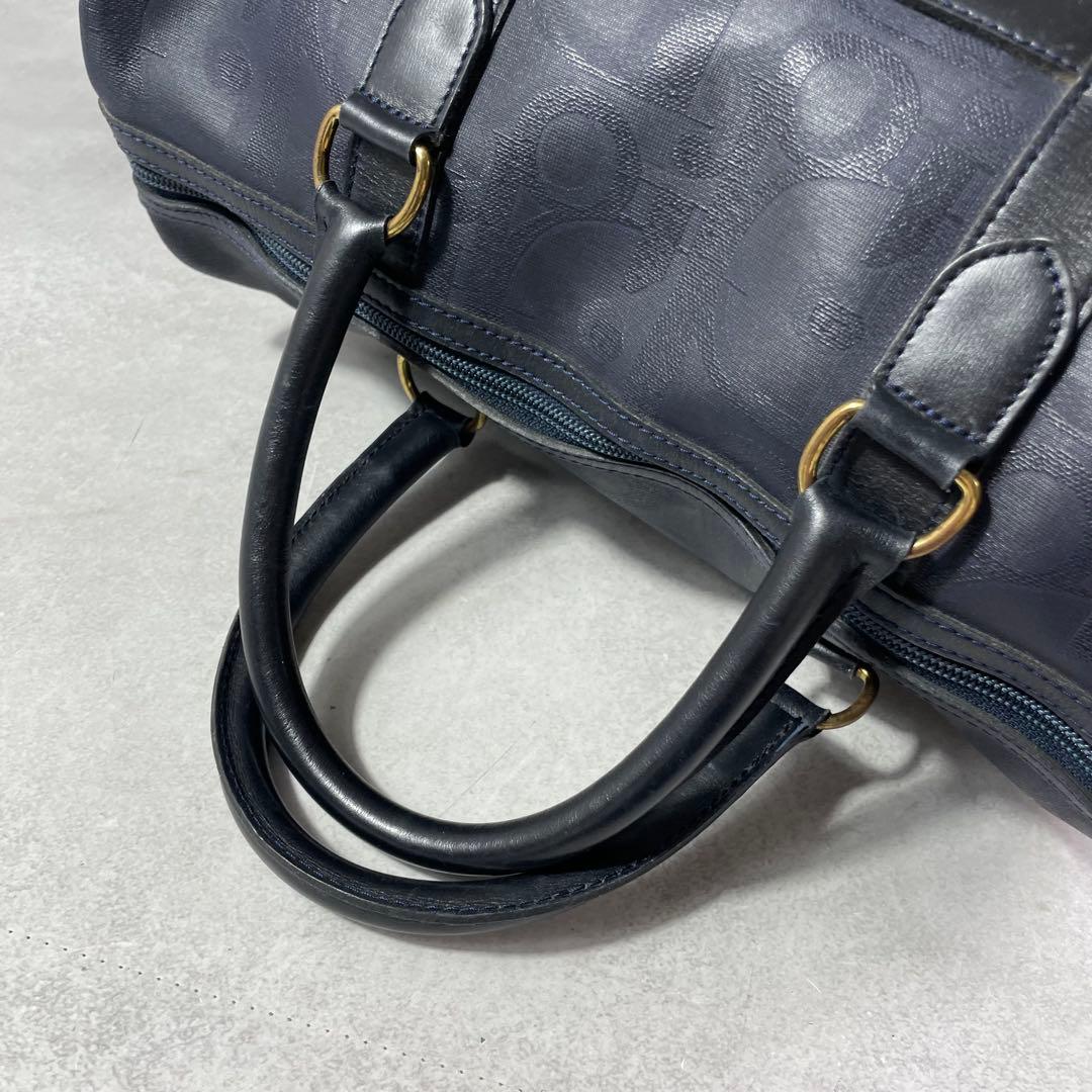 格安✨ ディオール Dior ボストンバッグ オブリーク 旅行 デカロゴ 紺色