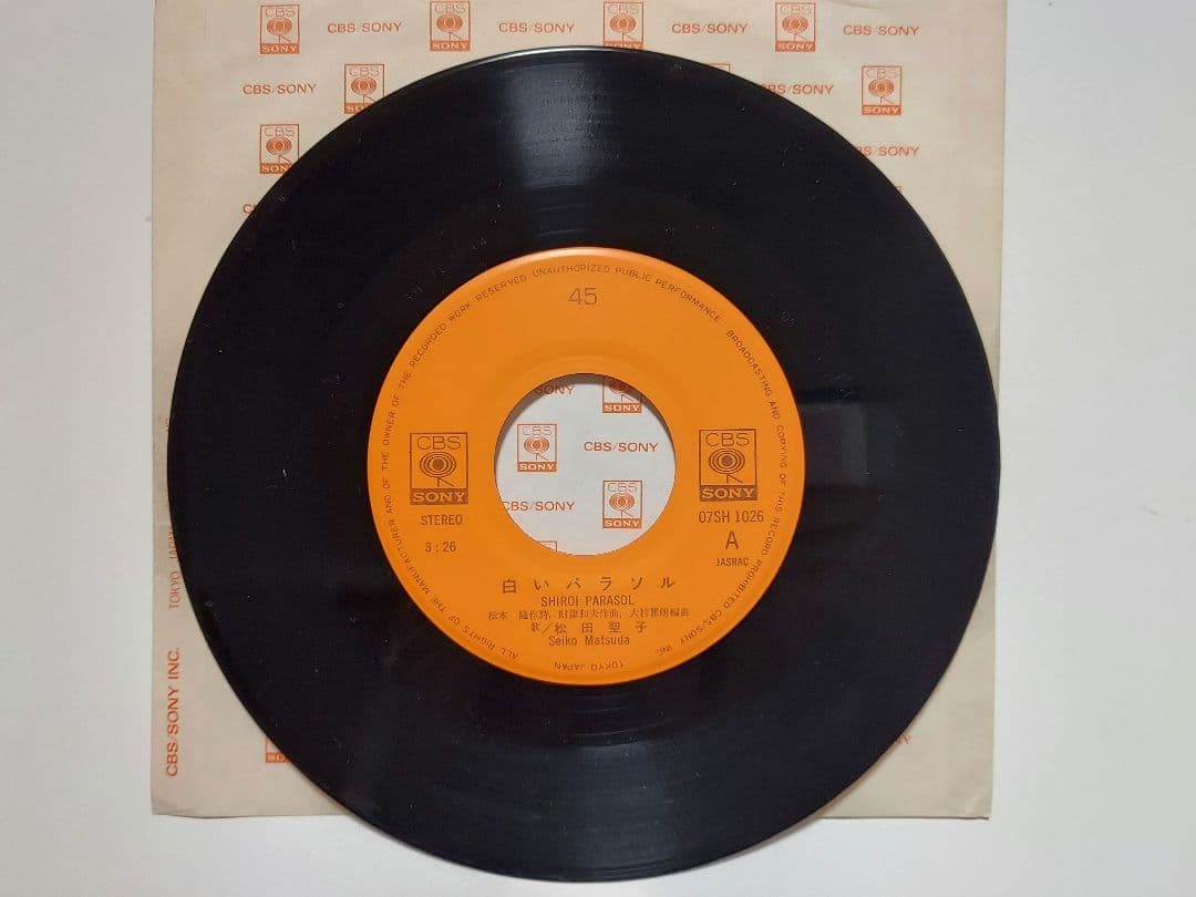 松田聖子 直筆サイン シングルレコード epレコード 白いパラソル レコード