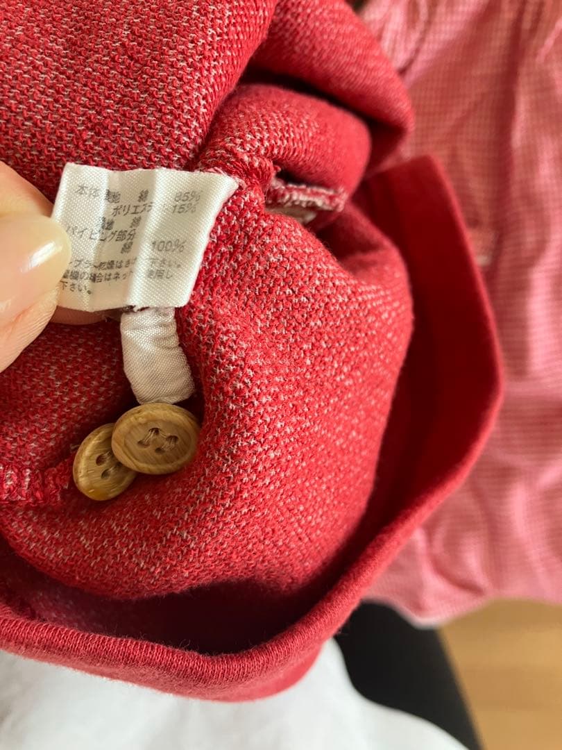 赤いベビー服6点セット　女の子ワンピースベスト帽子