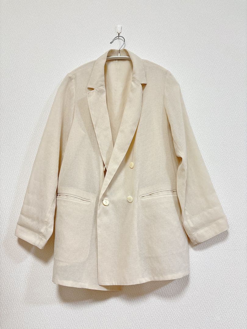新品⭐︎ラウンジドレス　リネンライクシアージャケット アイボリー