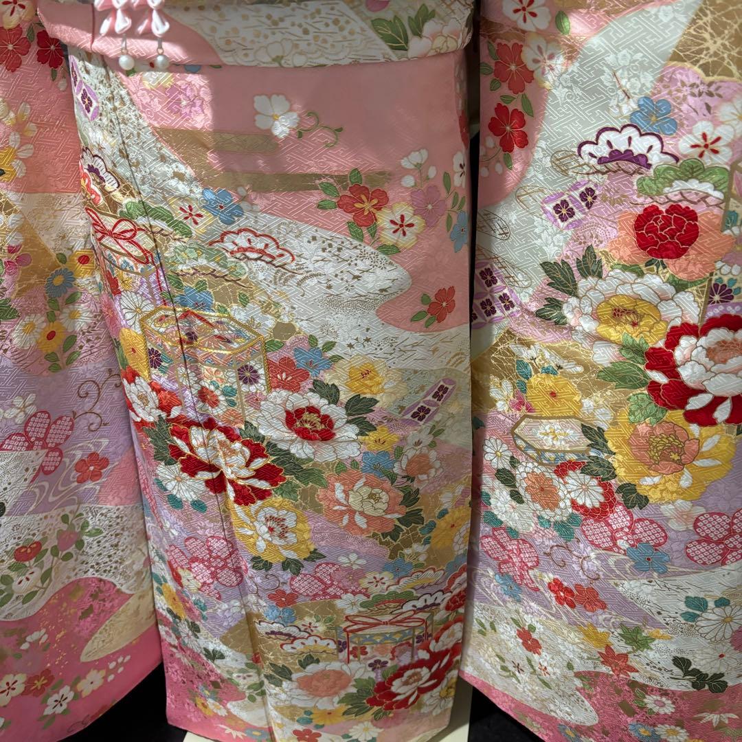 美品　古典柄　貝桶　金糸　金彩　逸品　振袖　フルセット 振り袖