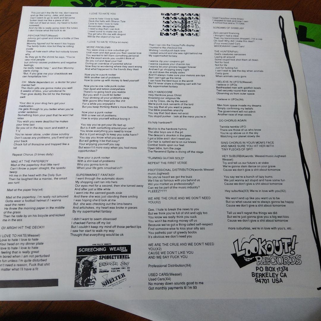 【LP】SCREECHING WEASEL / BOOGADSBOOGADA・・