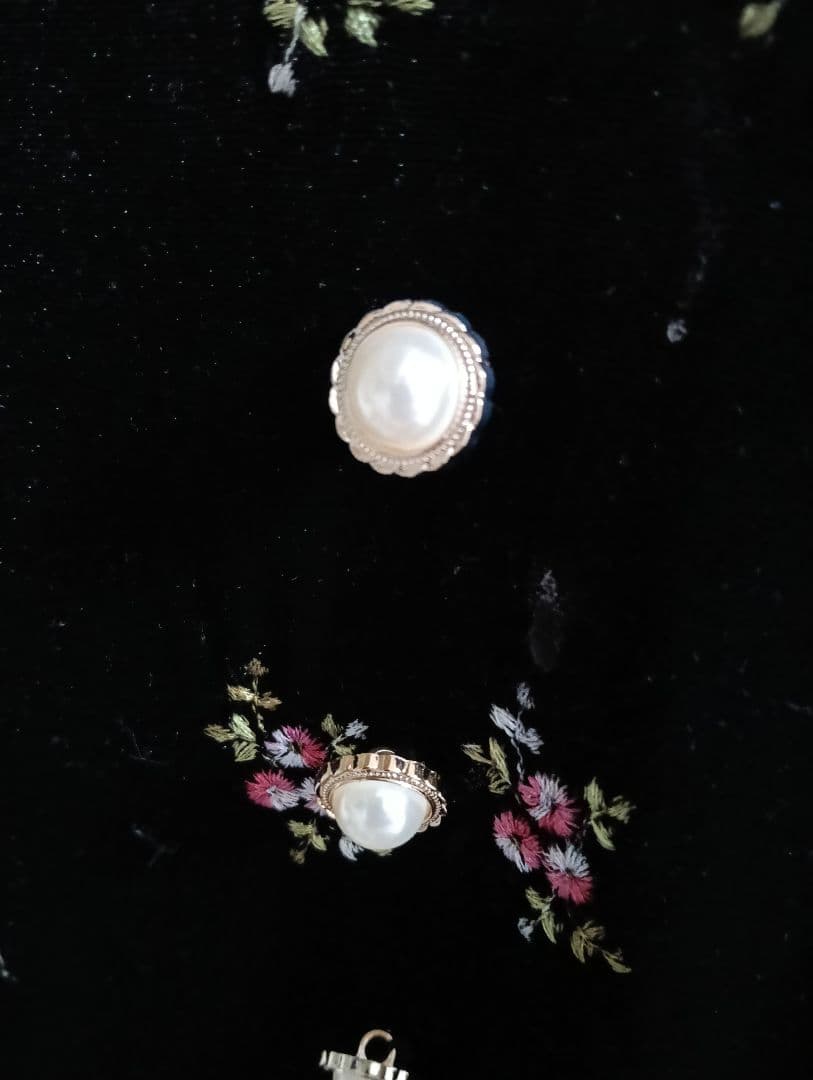 bonlecill noirベロア花柄刺繍 ドレス