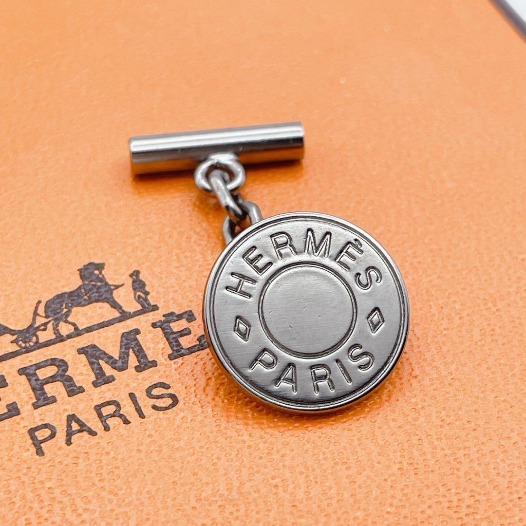 HERMES エルメス　カフリンクス　セリエ　サークル　ブラック　黒　カフス