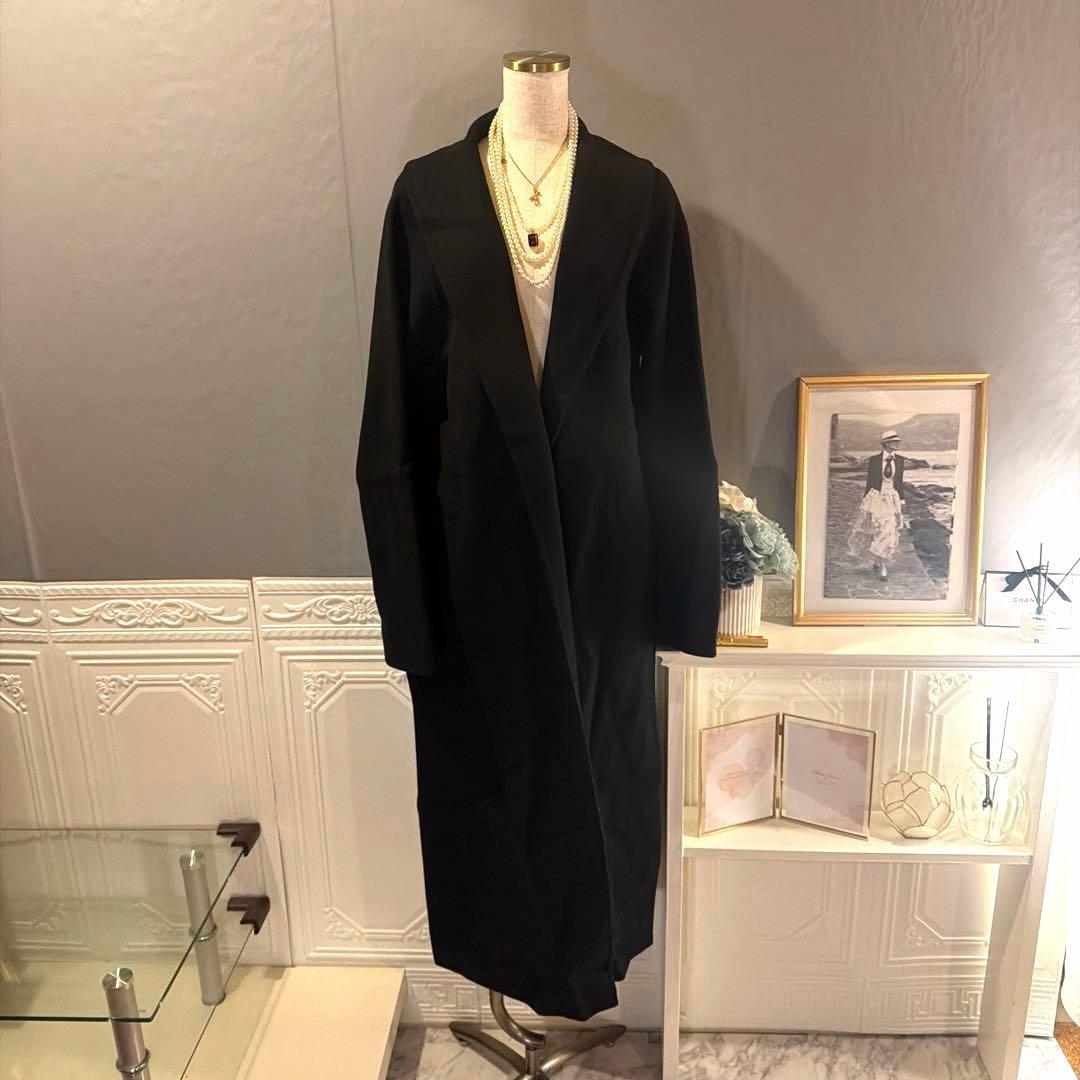 【5万円】日本製ウール生地　ガウンマフラーロングコート