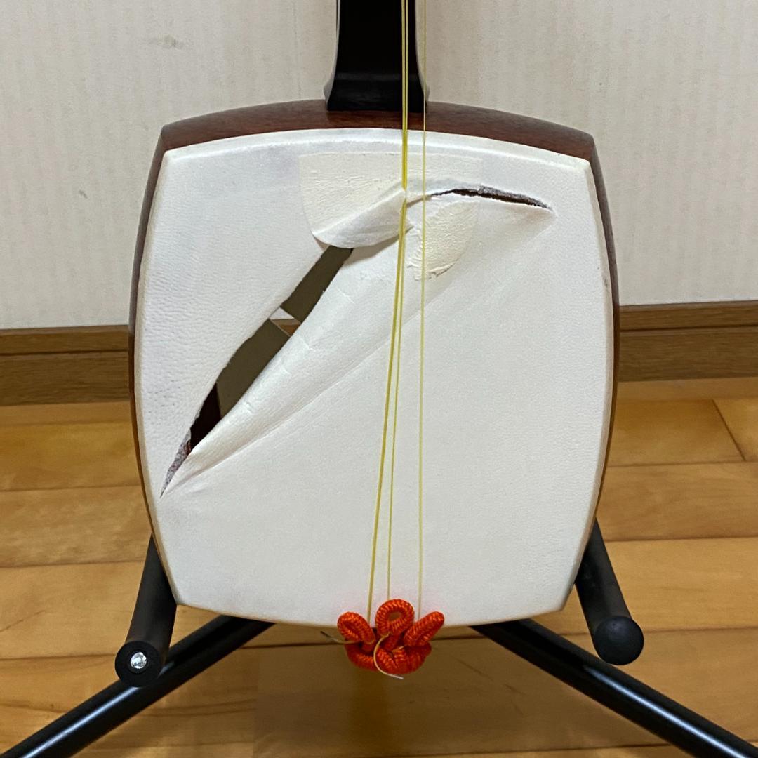 三味線 細棹 紫檀 胴 長手19.4cm 短手17.8cm ハードケース 鍵付