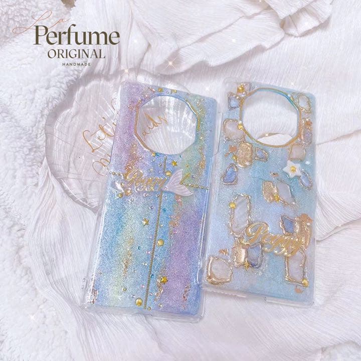 名入れ♡ニュアンスアートペイント✨キラキラグラデーション iPhoneケース