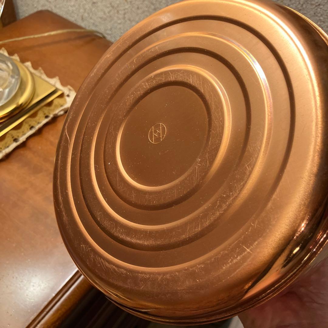 【美品】「茶寮」銅製ハンマードやかん　星野器物