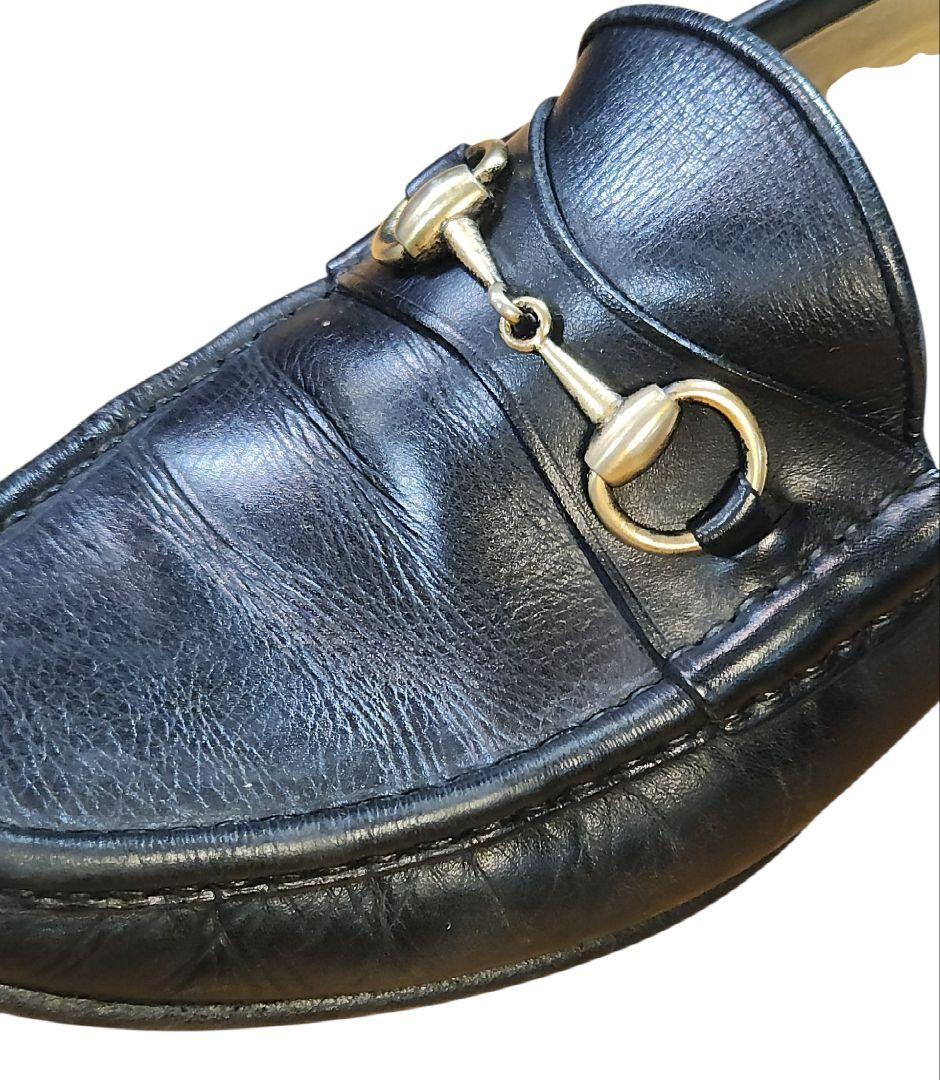 GUCCI グッチ ビットローファー 黒 レザーシューズ 8D イタリア製