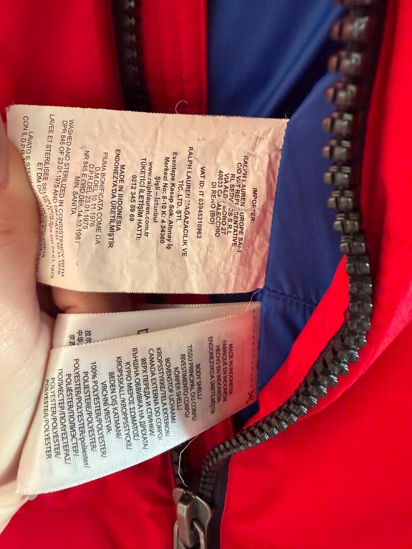 Polo Ralph Lauren フード付きダウンベスト レッド