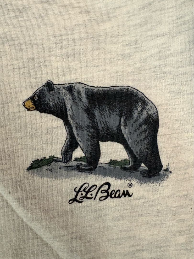 90s L.L.Bean TシャツUSA製 グレー杢 ヴィンテージ 筆記体