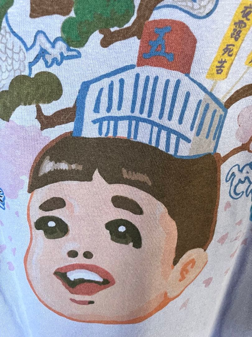 五月女百貨店10周年Tシャツ　こってりビッグシルエットTシャツ　ダスティブルー