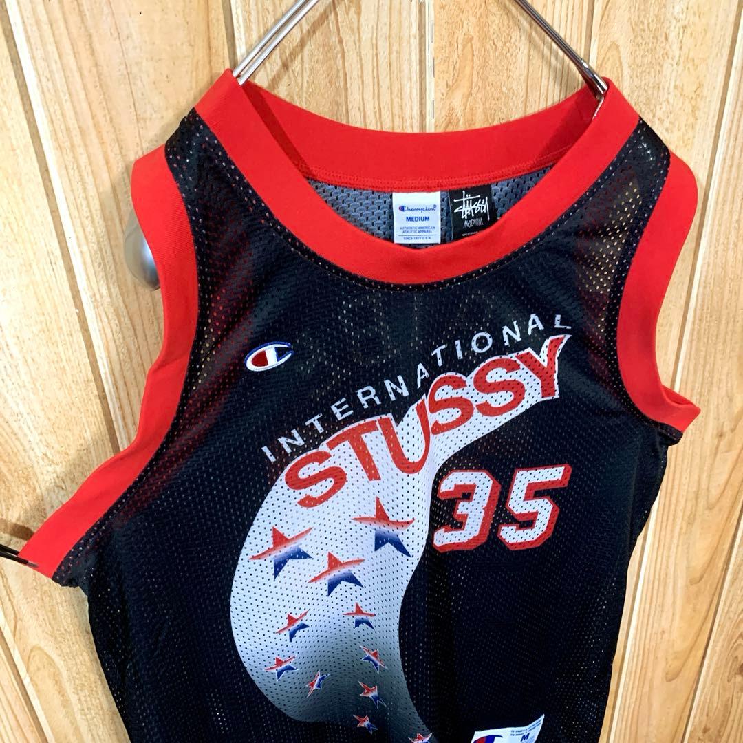 STUSSY × champion タンクトップ ◎コラボ ロゴ ゲームシャツ