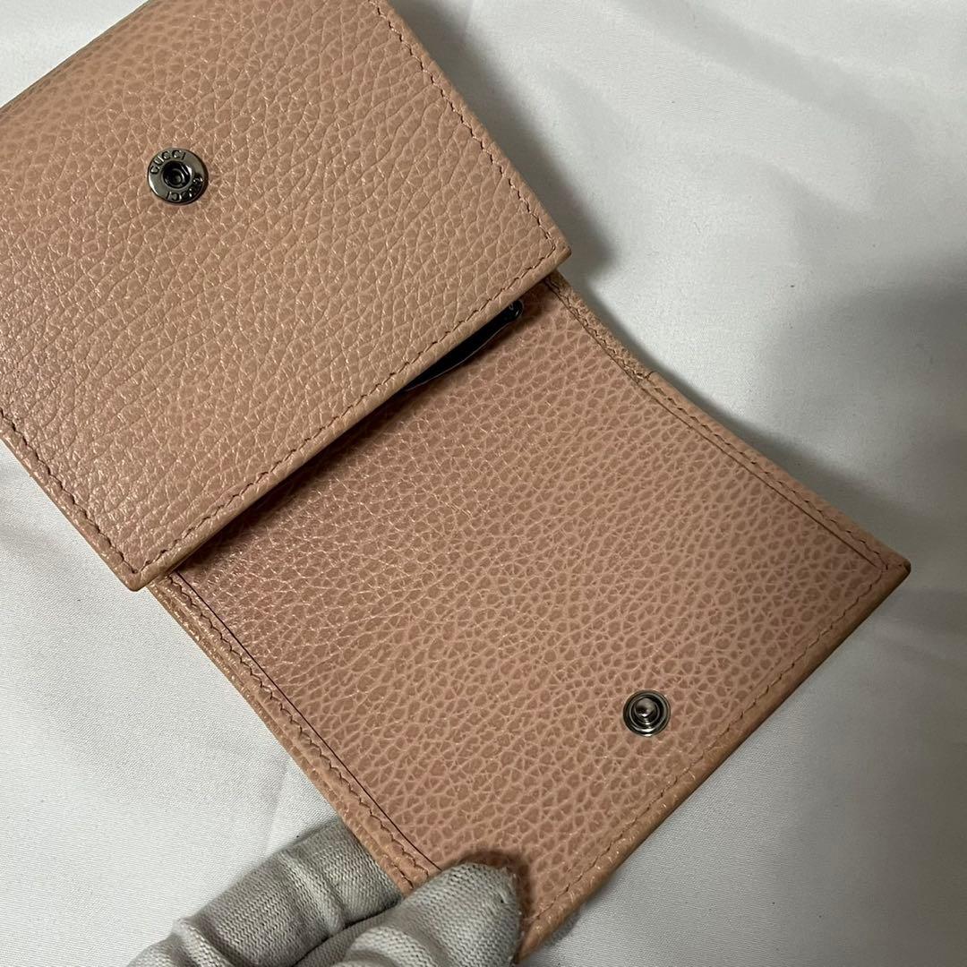 ✨未使用級✨　GUCCI 財布　ggマーモント　レザー　薄ピンク　ピンクベージュ