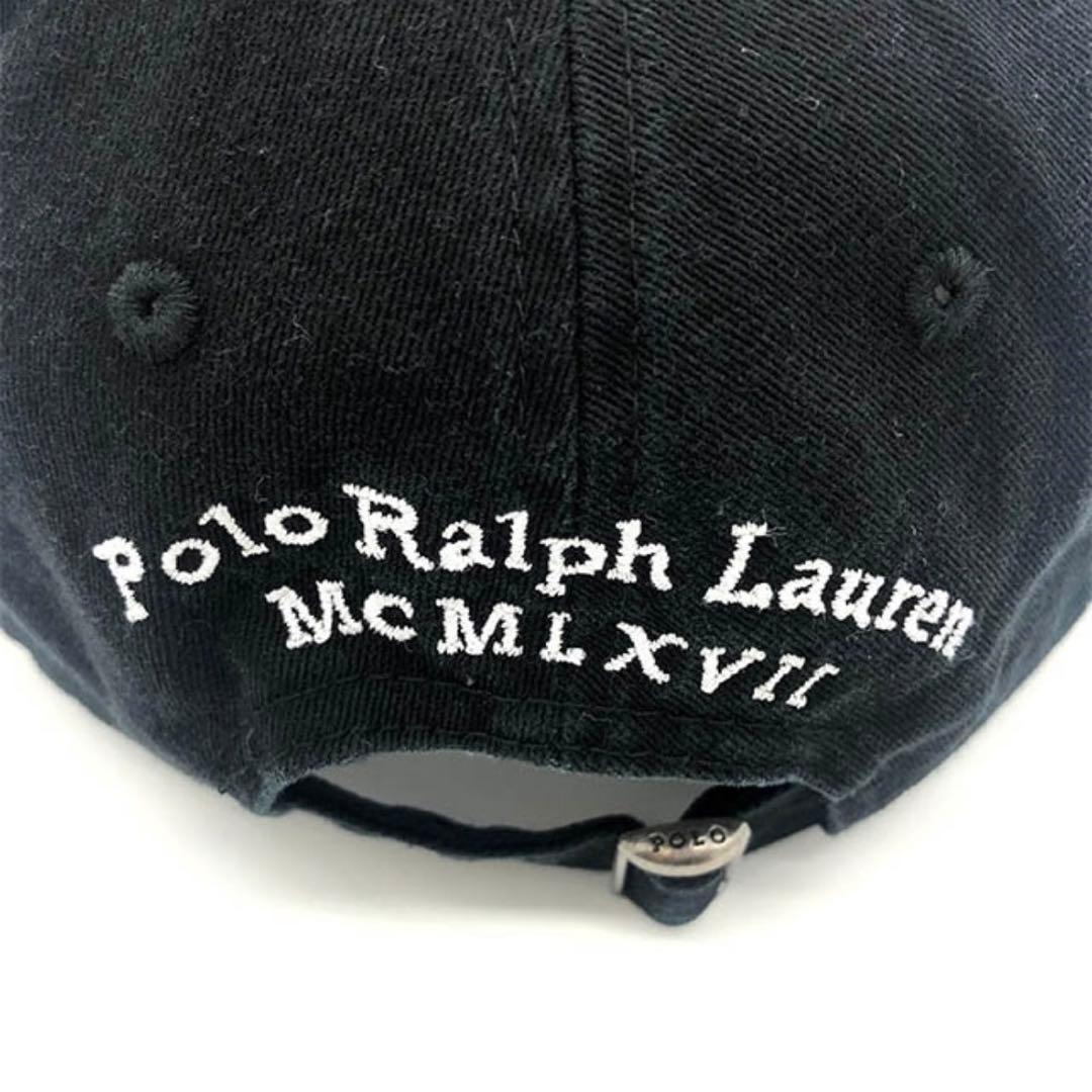 ポロ ラルフローレン POLO ビッグポニー　帽子　黒白　　キャップ　刺繍　本物