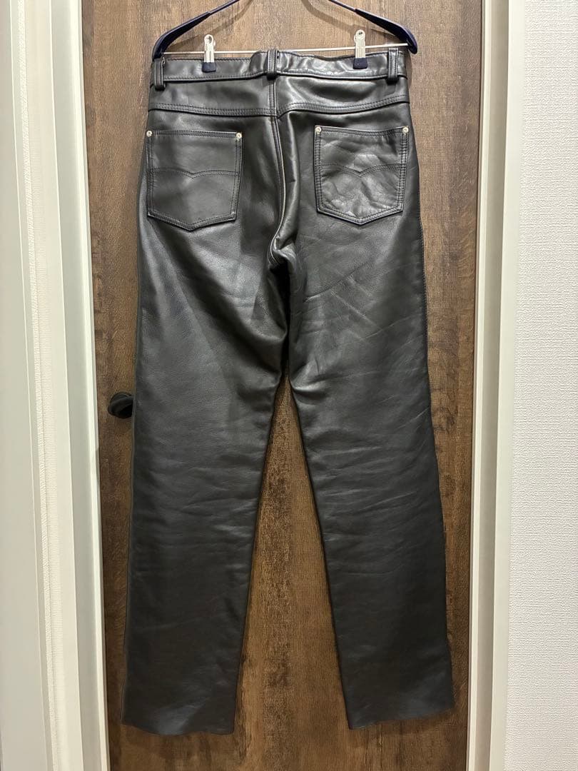 定価79,920円 美品 schott 600 レザーパンツ 革パン 34サイズ