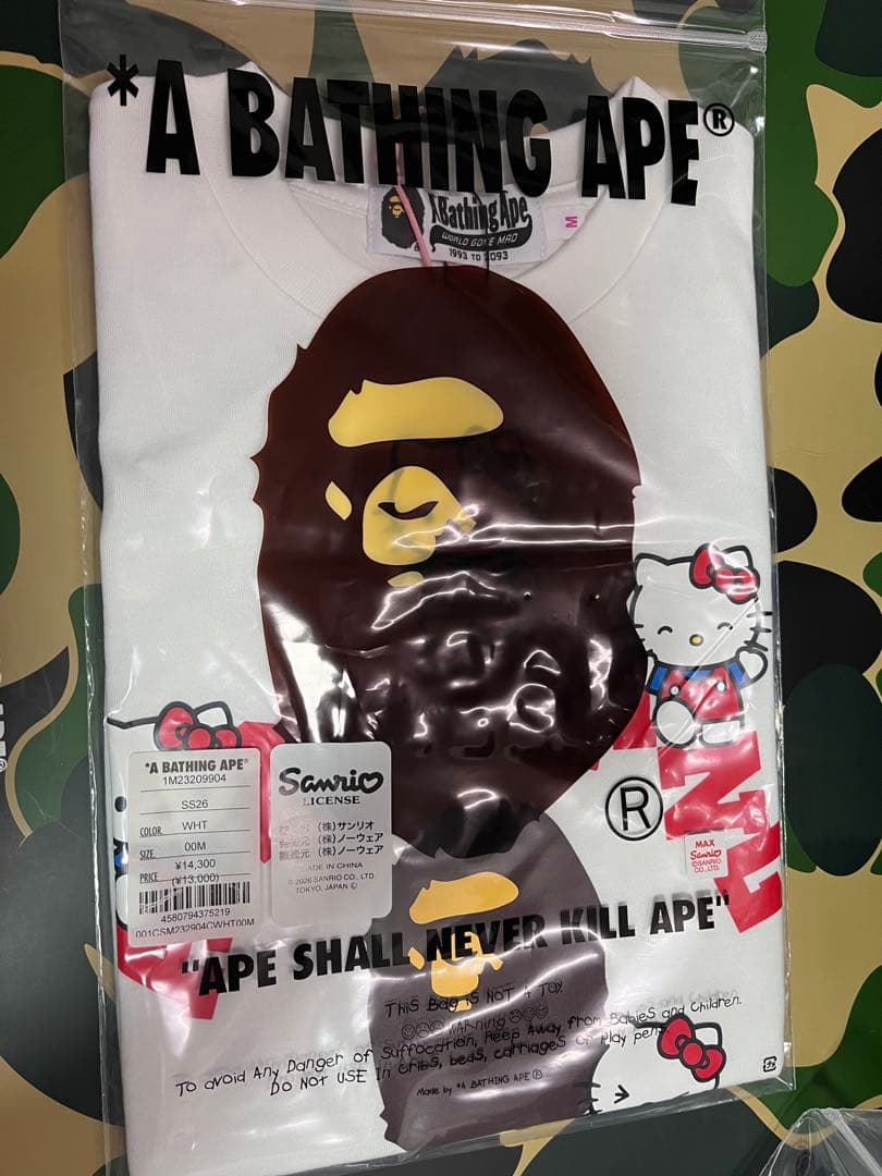 トップス BAPE HELLO KITTY COLLEGE MINI TEE