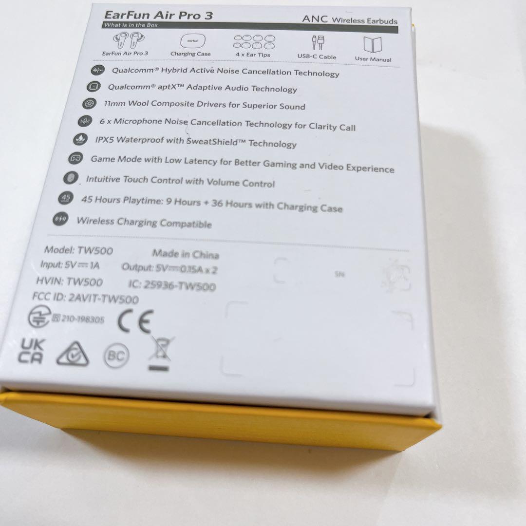 EarFun AirPro3 Bluetooth5.3 ホワイト ケース付き