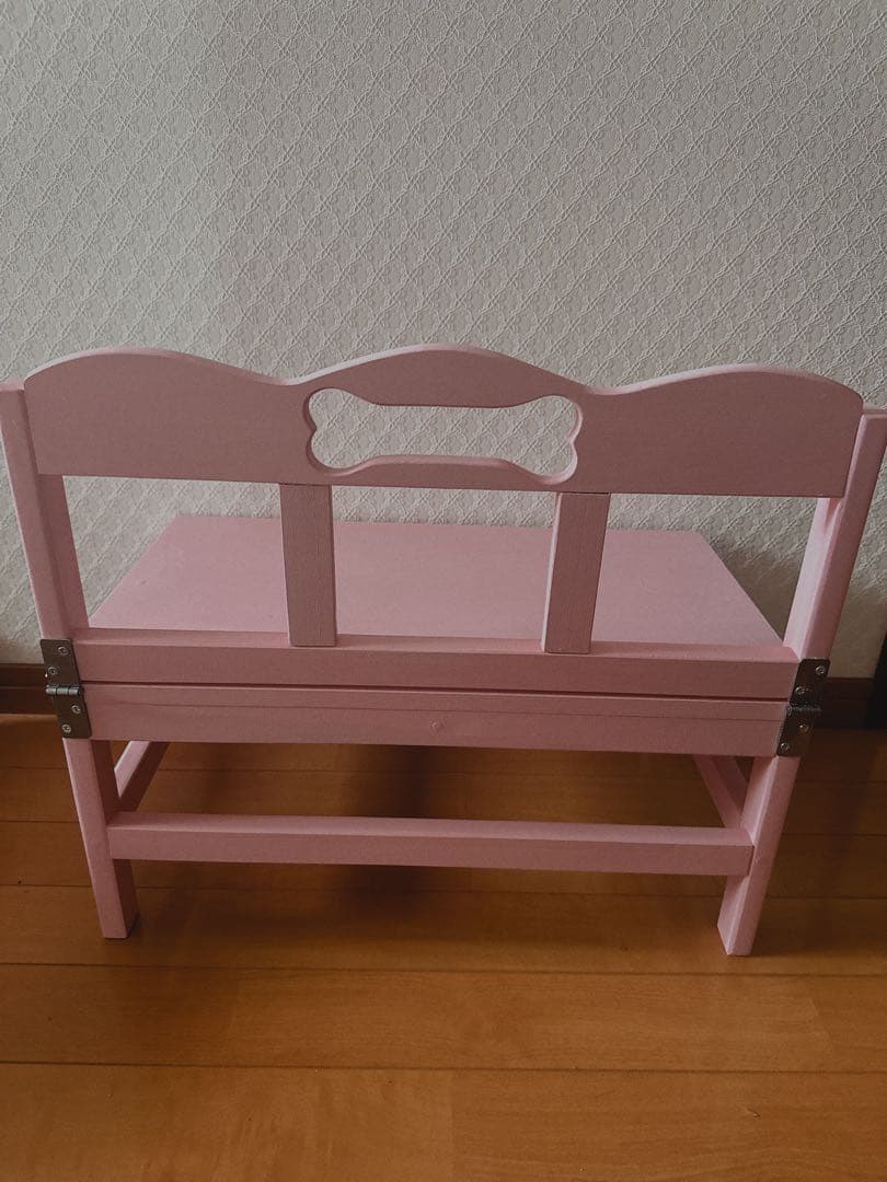 専用　犬用木製ベンチ ピンク 小型犬用 3点