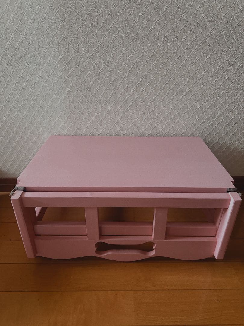 専用　犬用木製ベンチ ピンク 小型犬用 3点