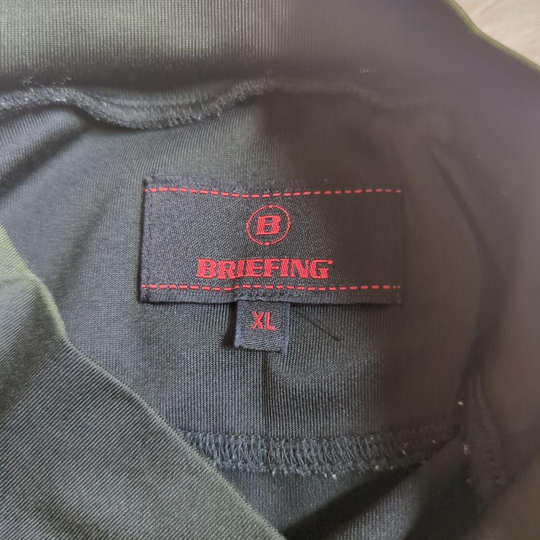BRIEFING カーキ ハイネックシャツ モックネック