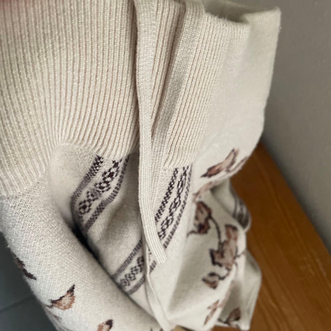 Eaphi SCARF MOTIF KNIT SKIRT ベージュ　short