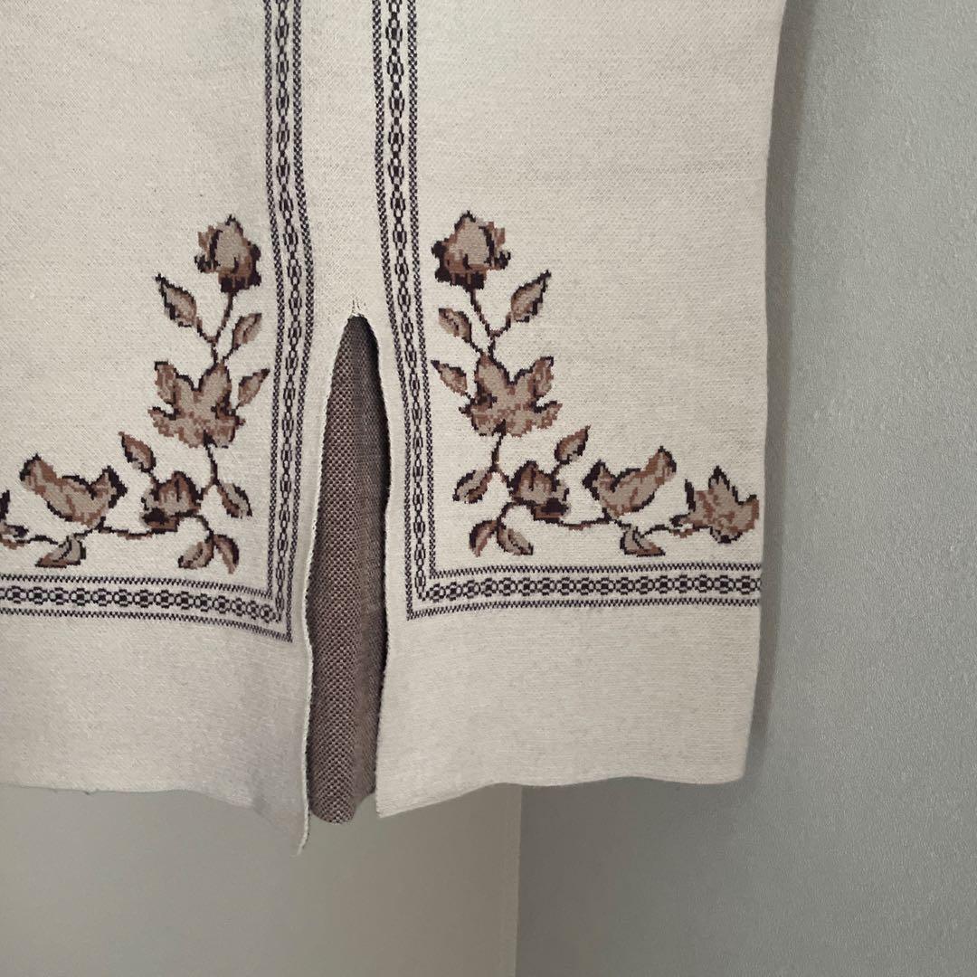Eaphi SCARF MOTIF KNIT SKIRT ベージュ　short