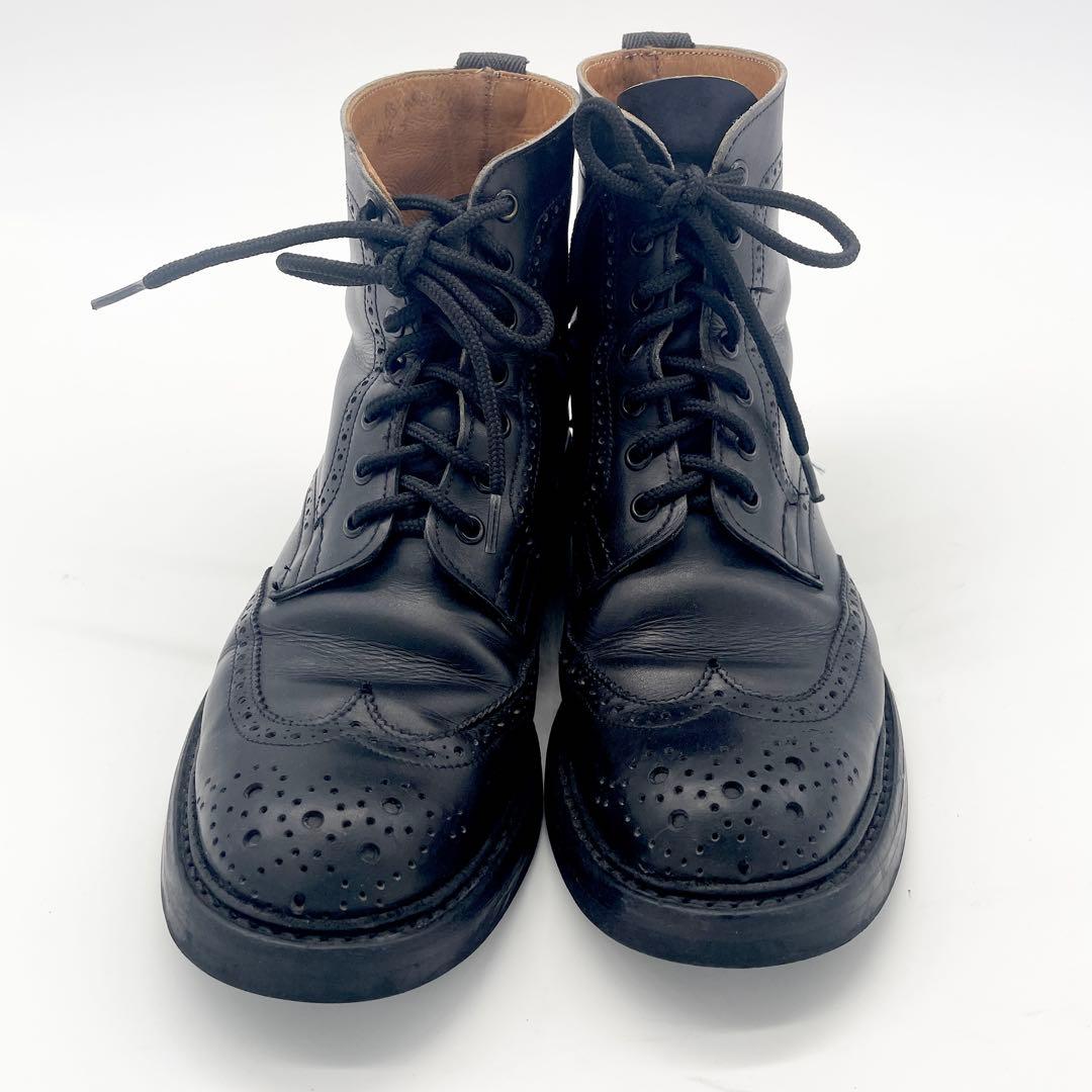 Tricker’s ブーツ ウィングチップ ブラック 本革 ヴィンテージ