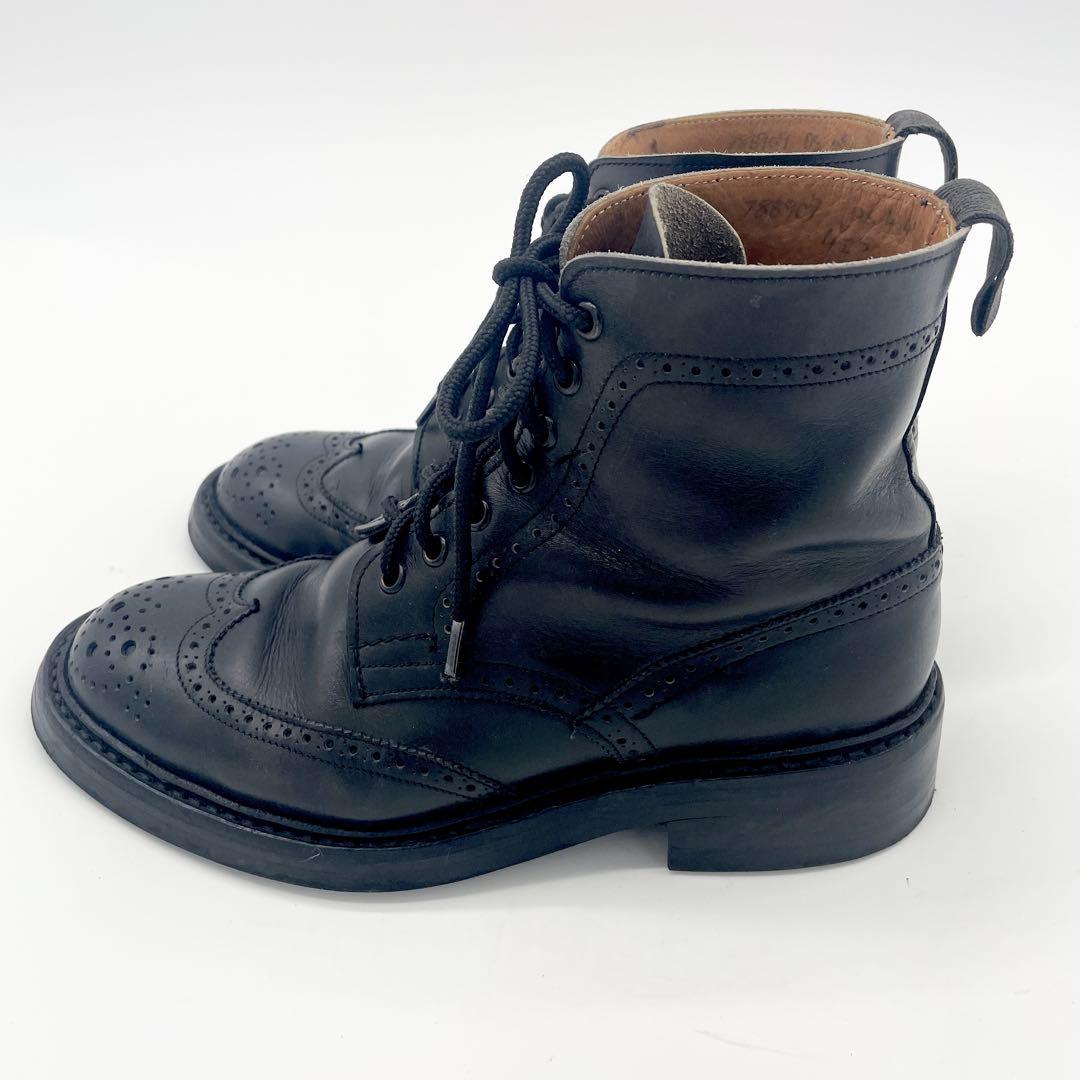 Tricker’s ブーツ ウィングチップ ブラック 本革 ヴィンテージ