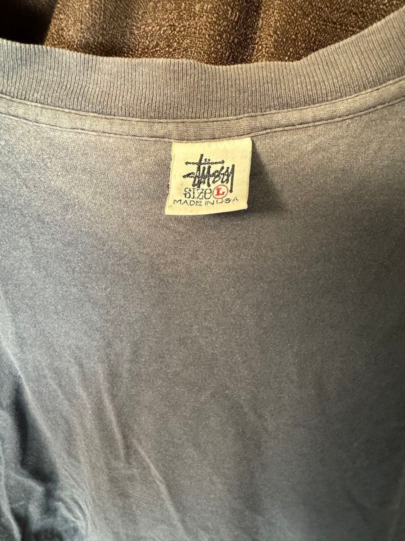 USA製 STUSSYステューシー グレー ×グリーンTシャツ サイズL