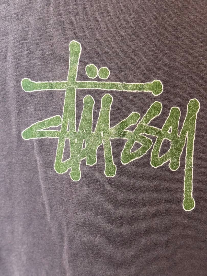 USA製 STUSSYステューシー グレー ×グリーンTシャツ サイズL