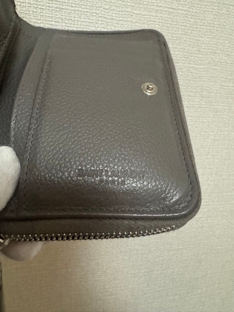 Saint Laurent 二つ折り財布 グレー
