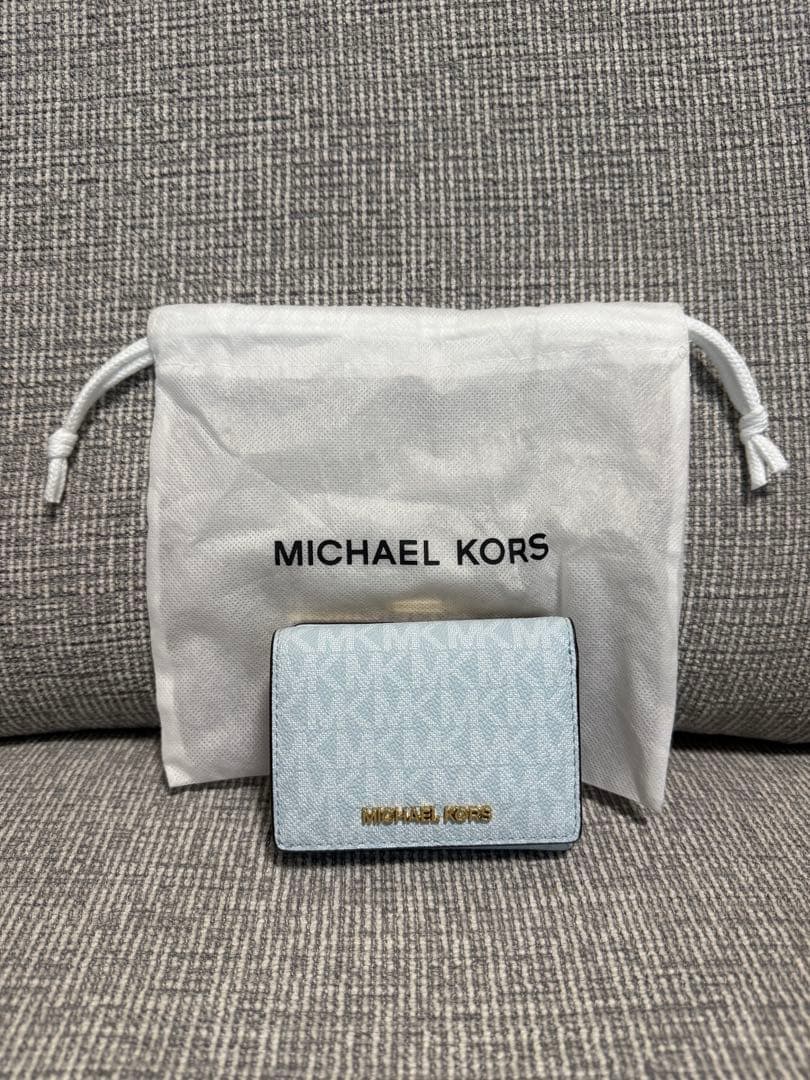 MICHAEL KORS 三つ折り財布 ライトブルー