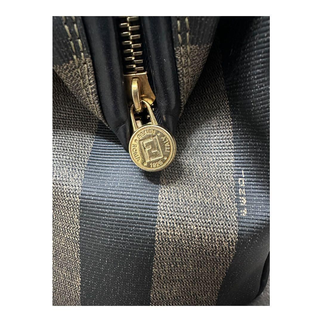 シ*ー様 FENDI ペカン柄 ミニボストンバッグ PVC×レザー 90s アー