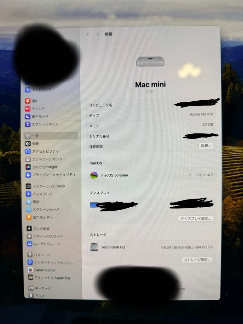 Macデスクトップ Mac mini 2023 M2pro 32GB 1TB