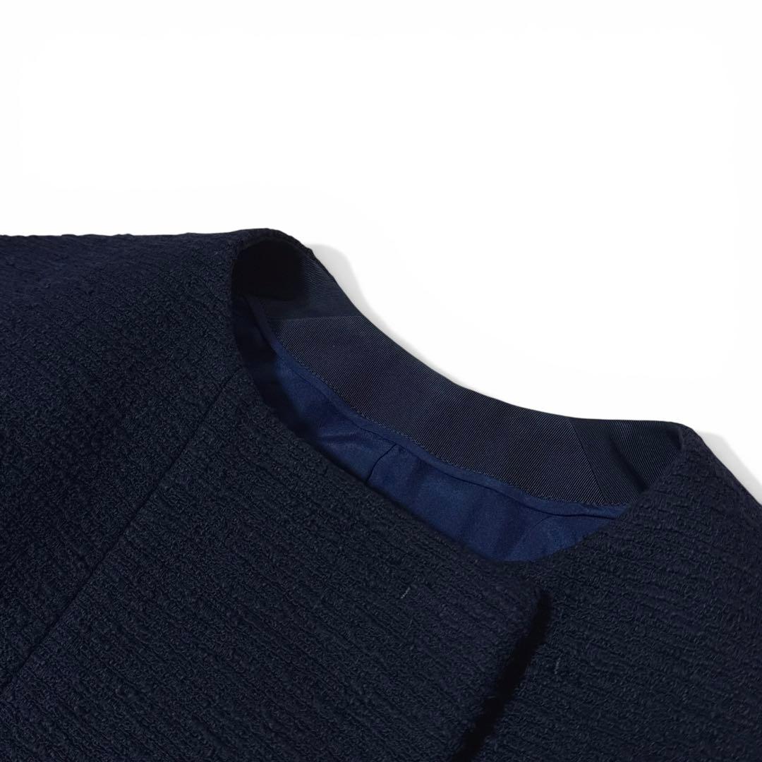 極美品✨️￥12万　ドゥロワー　イタリア生地　スラブノーカラーショートスリーブジレ