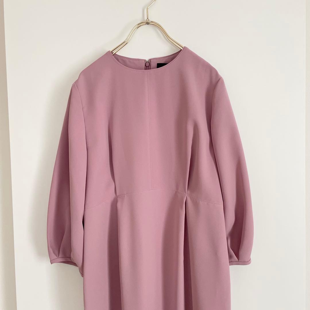 新品　ユナイテッドアローズ　タックバルーンスリーブワンピース　ピンク.