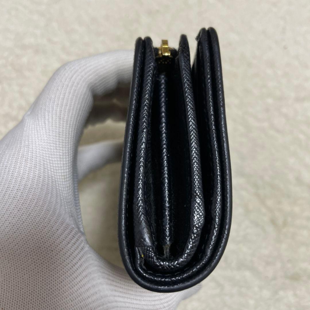 PRADA　プラダ　折り財布　サフィアーノ　ブラック　黒　美品‼️