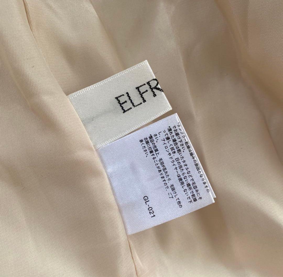 美品 人気 ELFRANK エルフランク ボア ロング コート アイボリー