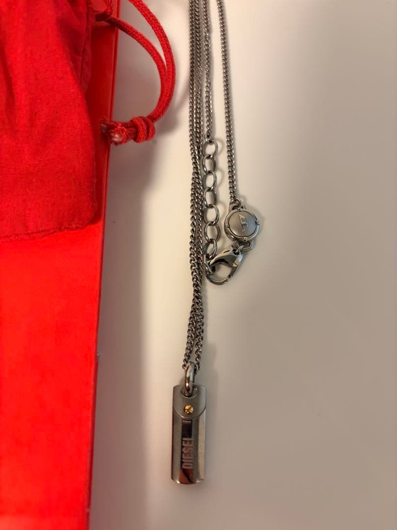 DIESEL ディーゼル ステンレス ネックレス シルバー×ゴールド